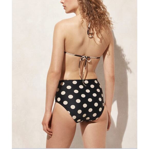 J.Crew High Rise Full Coverage Bikini Bottom Reversible Dot Stripe Print XXL NWT - Picture 2 of 9